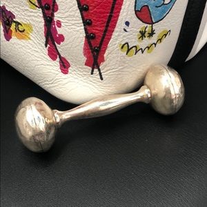 Vintage silver baby rattle